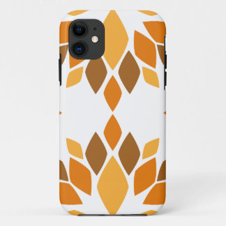 美しい茶色の花柄 iPhone 11 ケース