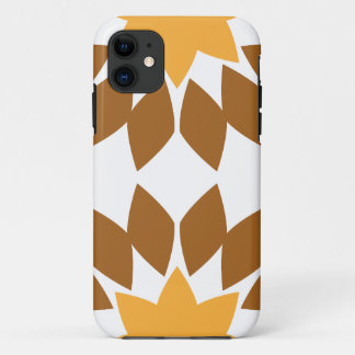 美しい茶色の花柄 iPhone 11 ケース