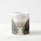 美しい茶色の馬の馬乗り動物の愛 コーヒーマグカップ (中央)