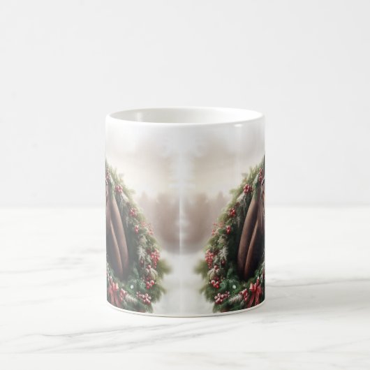 美しい茶色の馬の馬乗り動物の愛 コーヒーマグカップ (中央)