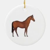 美しい茶色の馬をパーソナライズ セラミックオーナメント (裏面)