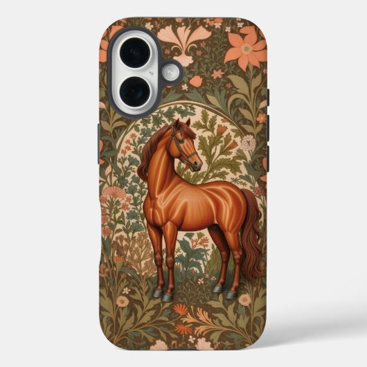 美しい茶色の馬ウィリアム・モリスインスパイア Case-Mate iPhoneケース (裏面)