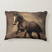 美しい茶色の馬装飾用クッション アクセントクッション (裏面)