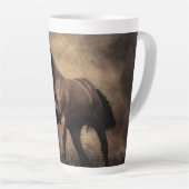 美しい茶色の馬装飾用クッション カフェラテマグ (右アングル)