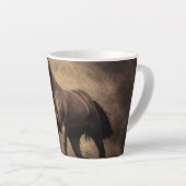 美しい茶色の馬装飾用クッション カフェラテマグ (右アングル)