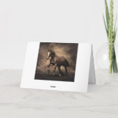 美しい茶色の馬装飾用クッション シーズンカード (裏面)