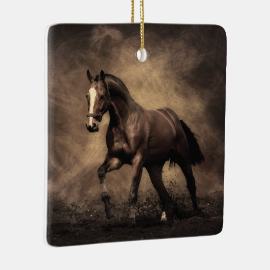 美しい茶色の馬装飾用クッション セラミックオーナメント (右)
