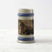 美しい茶色の馬装飾用クッション ビールジョッキ (中央)