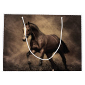 美しい茶色の馬装飾用クッション ラージペーパーバッグ (裏面)