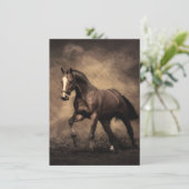 美しい茶色の馬装飾用クッション 招待状 (スタンド正面)