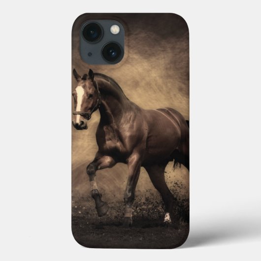 美しい茶色の馬装飾用クッション Case-Mate iPhoneケース (裏面)