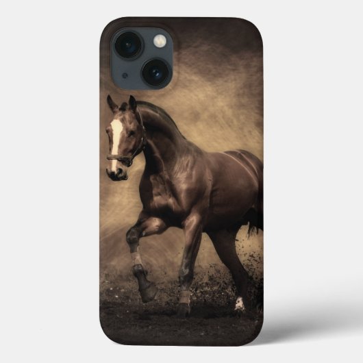 美しい茶色の馬装飾用クッション Case-Mate iPhoneケース (裏面)