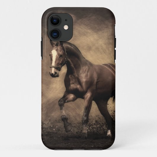 美しい茶色の馬装飾用クッション Case-Mate iPhoneケース (裏面)