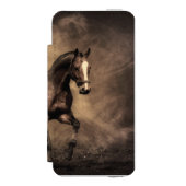 美しい茶色の馬装飾用クッション INCIPIO iPhoneウォレットケース (フォリオ 正面)