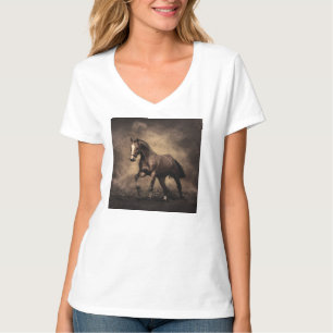 美しい茶色の馬装飾用クッション Tシャツ