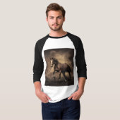 美しい茶色の馬装飾用クッション Tシャツ (正面フル)