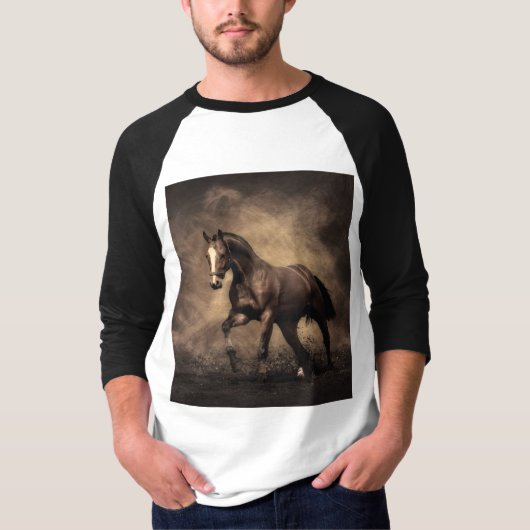 美しい茶色の馬装飾用クッション Tシャツ (正面)