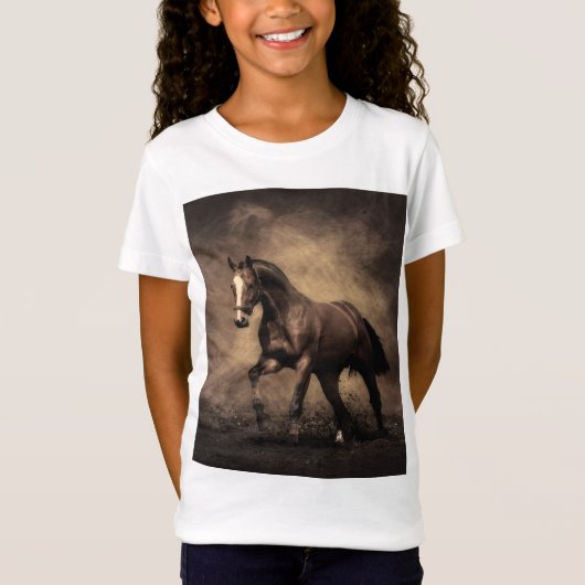 美しい茶色の馬装飾用クッション Tシャツ (正面)