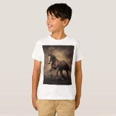 美しい茶色の馬装飾用クッション Tシャツ (正面フル)