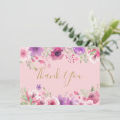 美しい草原の花 ゴールドスクリプト ありがとうございます サンキューカード (スタンド正面)