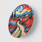 美しい草原 ラウンド壁時計 (傾斜)