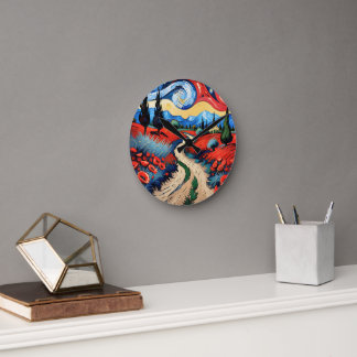 美しい草原 ラウンド壁時計