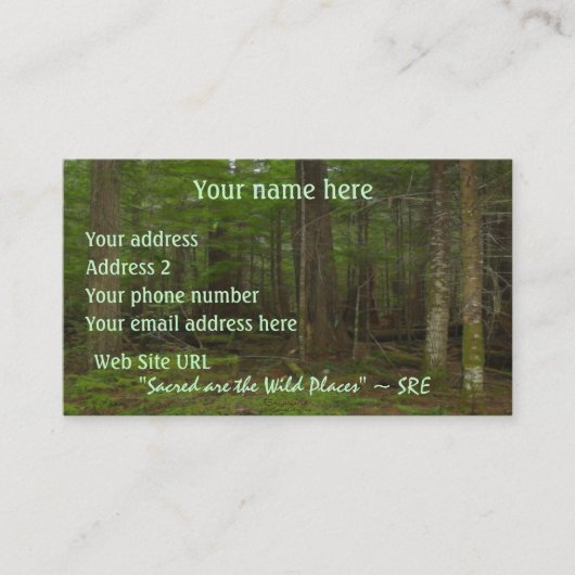 美しい荒野の自然 名刺 (正面)