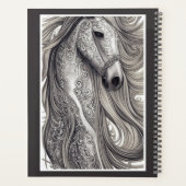 美しい華美シルバーグレーの馬と流れるマネ プランナー手帳 (裏面)