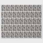 美しい華美シルバーグレーの馬と流れるマネ ラッピングペーパー (フラット)