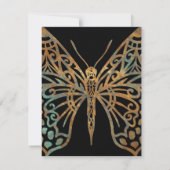 美しい華美蝶のロゴ（黒） ノートカード (裏面)