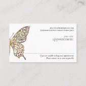 美しい華美装飾蝶のロゴブラック 予約カード (裏面)