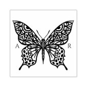 美しい華美装飾蝶のロゴ ラバースタンプ (インプリント)