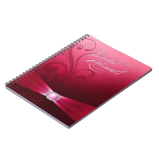 美しい華麗さのウェディングプランナー|のショッキングピンク ノートブック (左側)