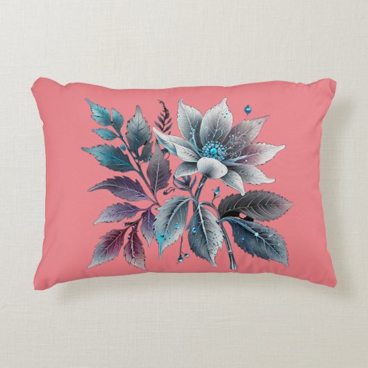 美しい葉と花 アクセントクッション (正面)