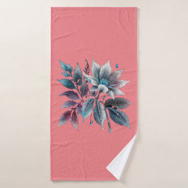 美しい葉と花 バスタオル