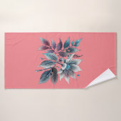 美しい葉と花 バスタオル (バスタオル)