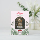美しい葉のアーチ写真メリークリスマスピンク ポストカード (スタンド正面)