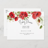 美しい葉の赤いケシ赤いシャワーinvitati インビテーションポストカード (正面/裏面)