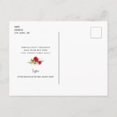 美しい葉の赤いケシ赤いシャワーinvitati インビテーションポストカード (裏面)