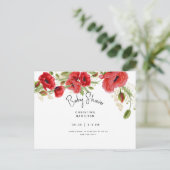 美しい葉の赤いケシ赤いシャワーinvitati インビテーションポストカード (スタンド正面)