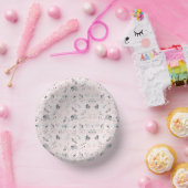 美しい葉を描いた白黒の壁紙 ペーパーボウル (パーティー)