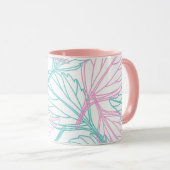 美しい葉パターン マグカップ (正面右)