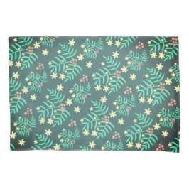 美しい葉パターン(緑) 枕カバー