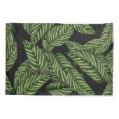美しい葉パターン(緑) 枕カバー (裏面)