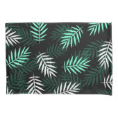 美しい葉パターン(緑) 枕カバー (正面)