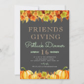 美しい葉感謝祭のポトラックディナーパーティー 招待状 (正面)