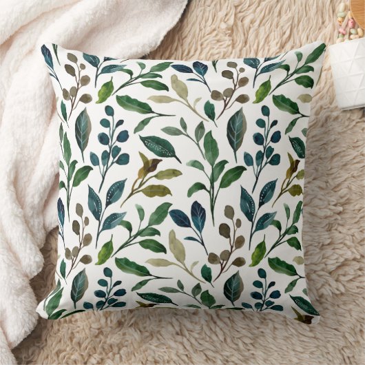 美しい葉柄の枕 クッション (ブランケット)