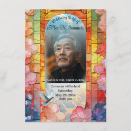 美しい葬儀発表、ステンドグラスのカード エンクロージャーカード