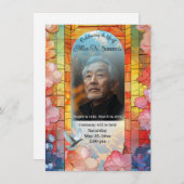 美しい葬儀発表、ステンドグラスのカード エンクロージャーカード (正面/裏面)