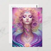 美しい蓮のフラクタル花 ポストカード (正面/裏面)